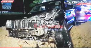 Cuatro lesionados en carambola