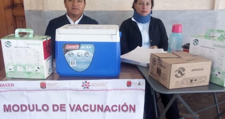 Instalan módulos de vacunación contra la influenza en San Cristóbal
