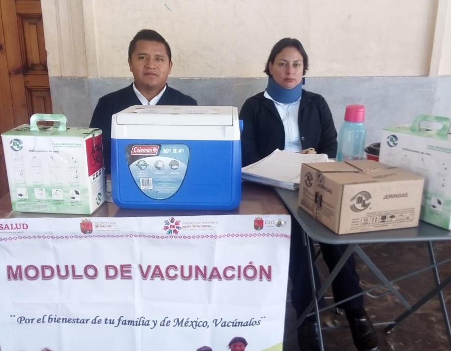 Instalan módulos de vacunación contra la influenza en San Cristóbal