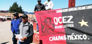 OCEZ realiza bloqueo carretero en Venustiano Carranza. Exigen mesa de negociación