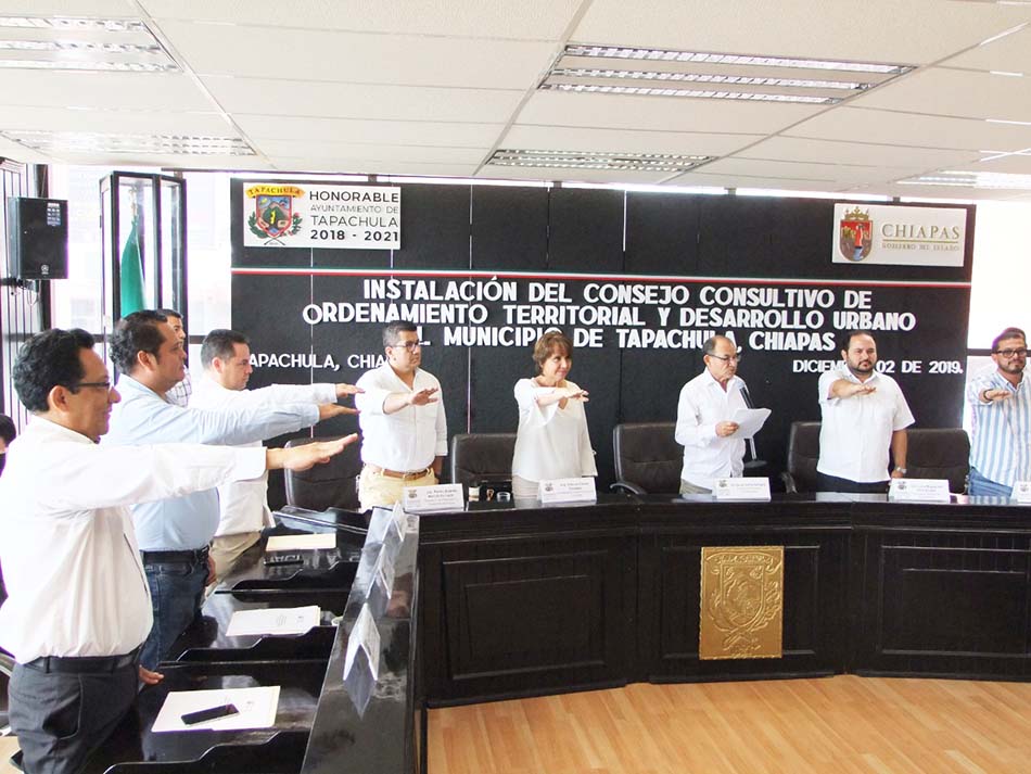 Alcalde Gurría tomó protesta al Consejo Consultivo de Ordenamiento Territorial y Desarrollo Urbano de Tapachula