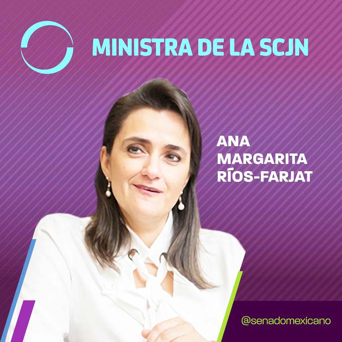 Margarita Ríos-Farjat nueva ministra de la Corte