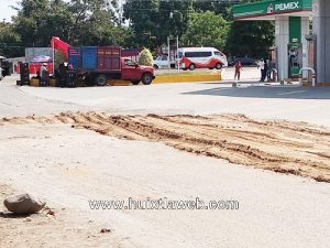 Reparan calles con tierra de panteón en Huehuetán