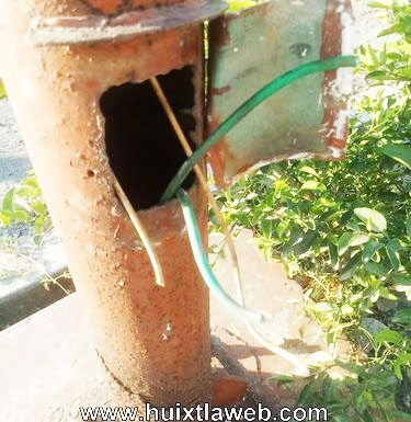 Roban cables de alumbrado público del CETIS de Huixtla
