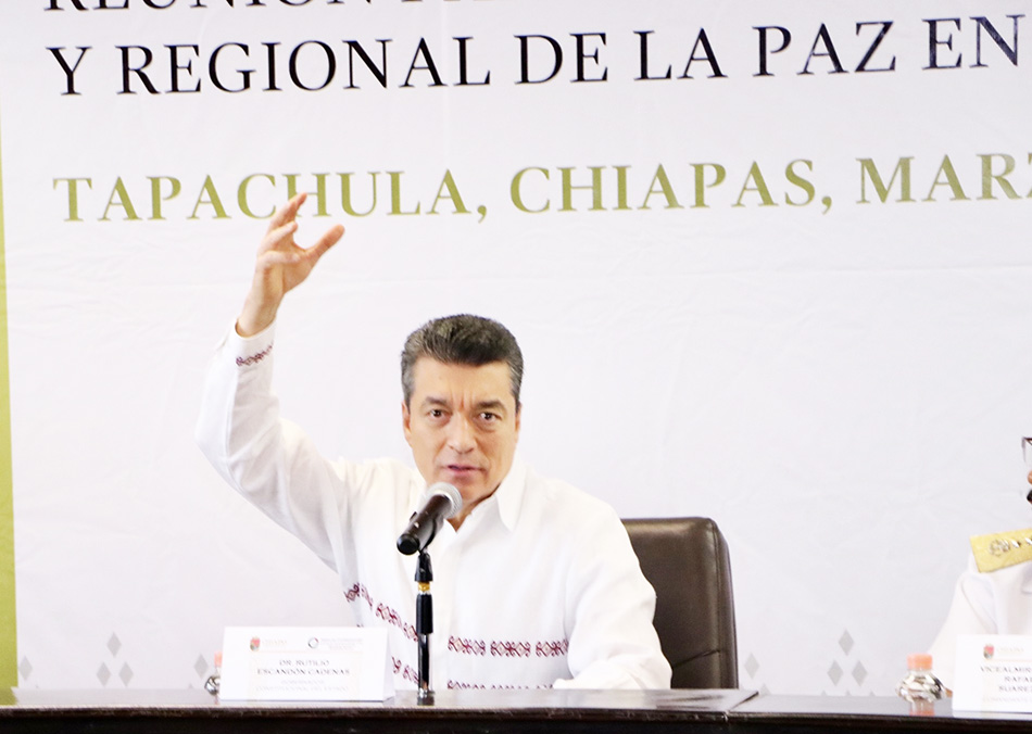 En Tapachula encabeza Rutilio Escandón Reunión para la Coordinación Estatal y Regional de la Paz