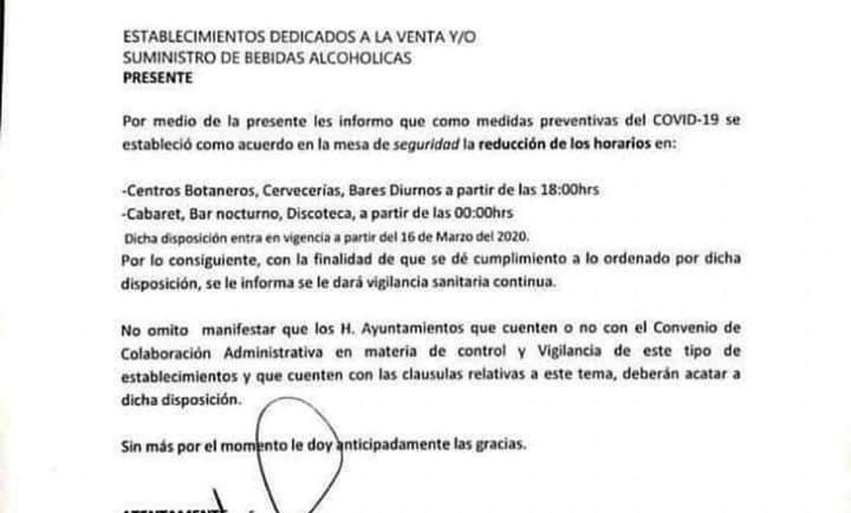 Reducen horarios de funcionamiento de bares en Chiapas por Covid-19