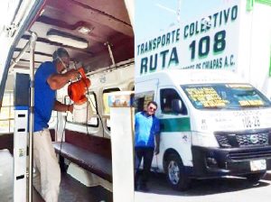 Fumigan unidades de transporte público para seguir prestando el servicio