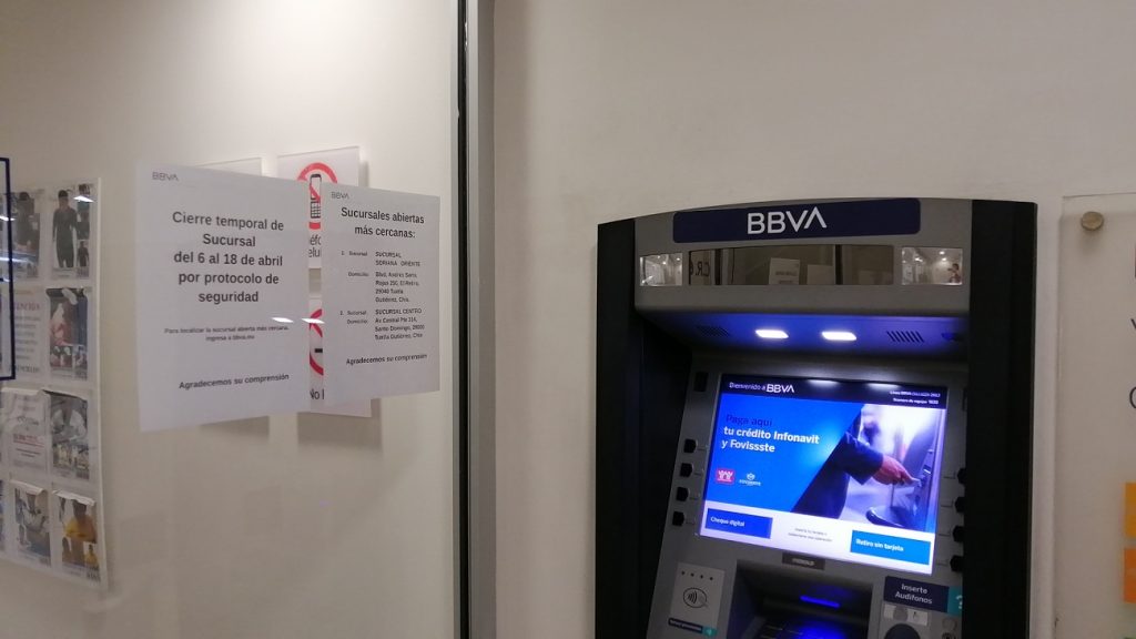 Por seguridad cierran bancos BBVA en Chiapas
