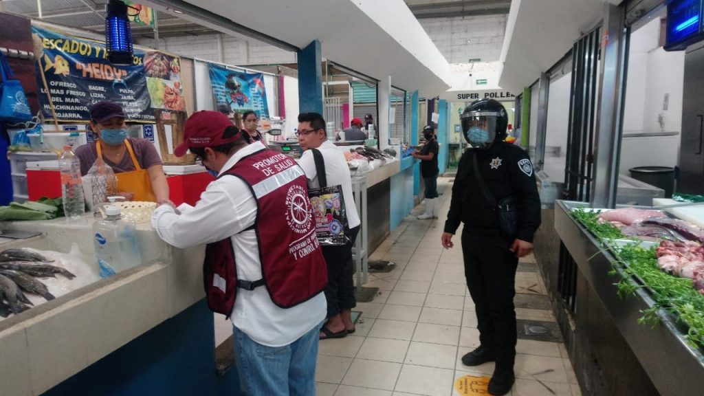 SSyPC verifica establecimiento de medidas sanitarias en mercado de Tuxtla