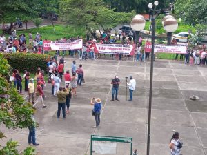 Manifestación de colonos de predio irregular en Tapachula 