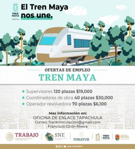 Vincula SEyT vacantes en obra del Tren Maya