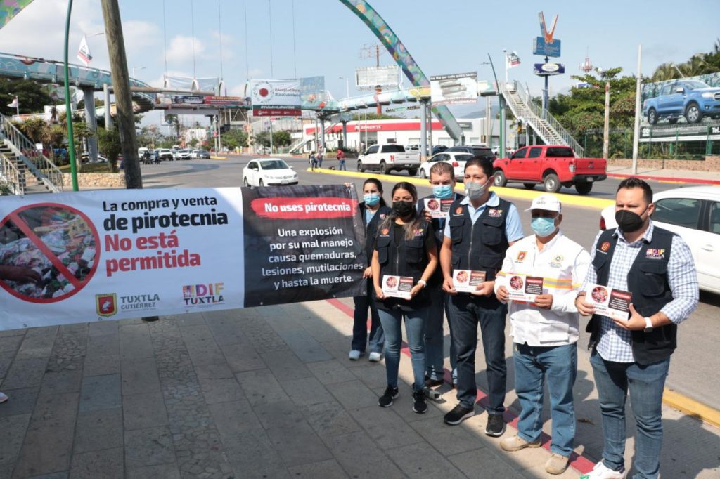 Inicia DIF Tuxtla campaña para evitar accidentes mortales por uso de pirotecnia