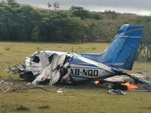 Aeronave se desploma en Comitán, vivieron de milagro