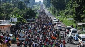 Más de 9 mil migrantes de las caravanas esperan llegar a Suchiate tras ingresar a Guatemala 