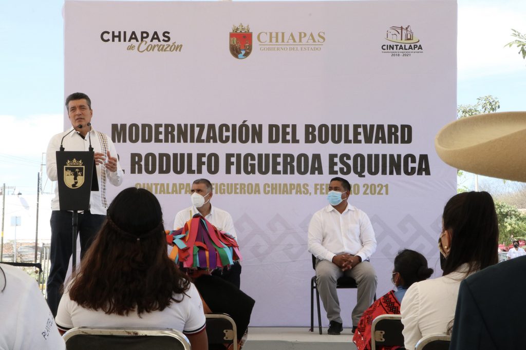 Inauguran pavimentación del boulevar principal de Cintalapa