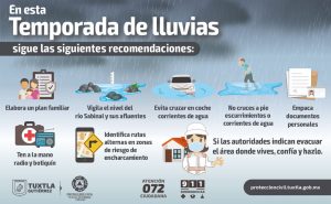 Lista la campaña de difusión preventiva de Protección Civil en Tuxtla ante la temporada de lluvias