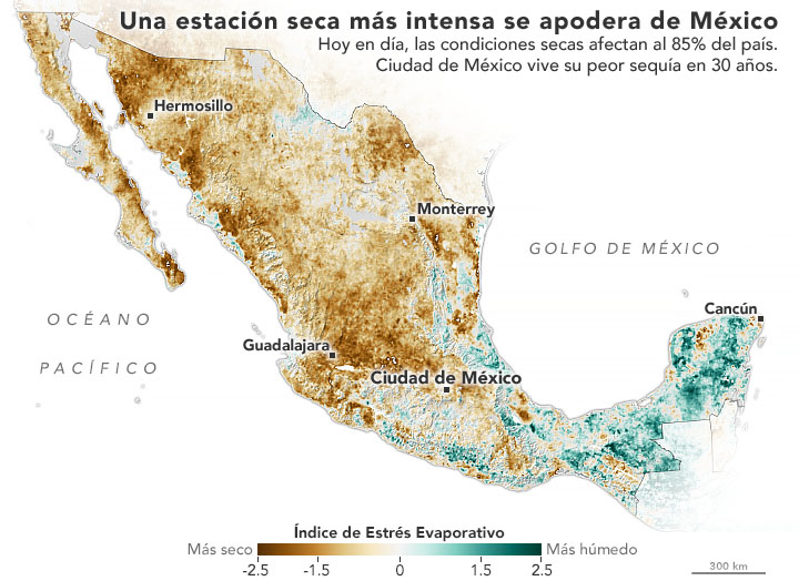 NASA advierte sequía en México