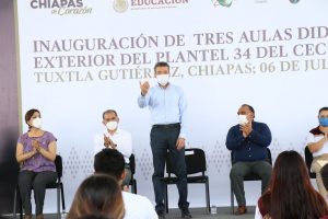 Rutilio Escandón inaugura espacios educativos en Cecyte 34 de Tuxtla Gutiérrez