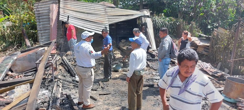 Verifica PC Tapachula daños en vivienda afectada por incendio, se dará apoyo a la familia