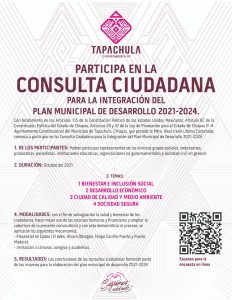 Inicia Consulta Ciudadana para integrar el Plan Municipal de Desarrollo 2021-2024 en Tapachula