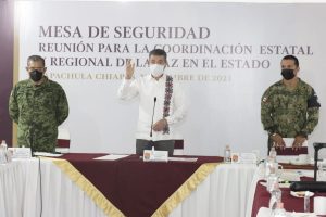 Desde Tapachula, encabeza Rutilio Escandón Mesa de Coordinación Estatal para la Paz y la Seguridad