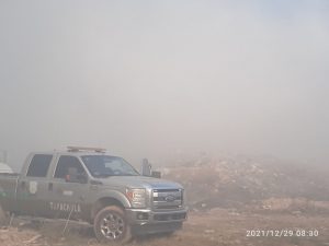 Se atiende incendio en el basurero municipal de Tapachula