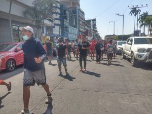 Otra protesta más de migrantes que exigen al INM permita salida de Tapachula 