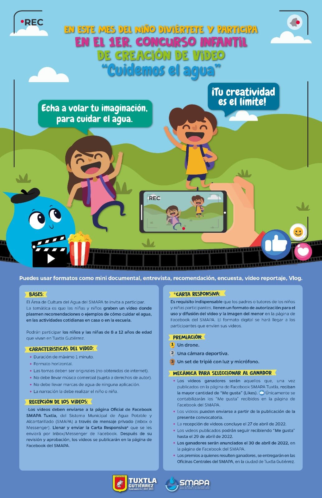 Lanza SMAPA 1er. Concurso infantil de creación de video “Cuidemos el agua”