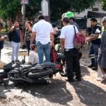 Tapachula. El motociclista Uriel”N” resultó con fracturas al chocar con un vehículo en la Col. Cafetales.