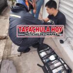 Tapachula. Motociclista resultó lesionado en accidente con una camioneta en la 18 Orte.
