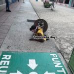 De la zona centro de Tapachula salió de una alcantarilla una persona.