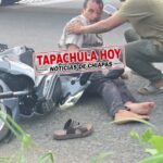 Un motociclista resultó lesionado tras sufrir un accidente, sobre la carretera Tapachula–Ciudad Hidalgo, a la altura de Zaragoza.